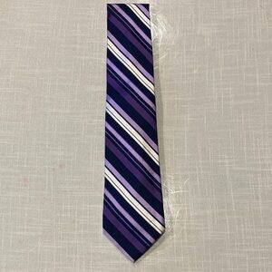 Michael Kors Purple and Black Striped Tie